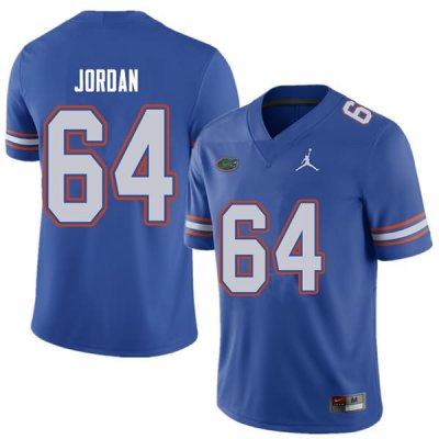 Men's Florida Gators #64 Tyler Jordan NCAA Jordan Brand Royal Authentic Stitched College Football Jersey ZLJ7262CN